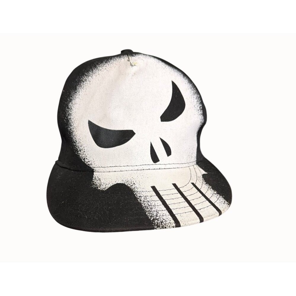Marvel Punisher Snapback Hat Adjustable Black & White Skull Logo with‎ key